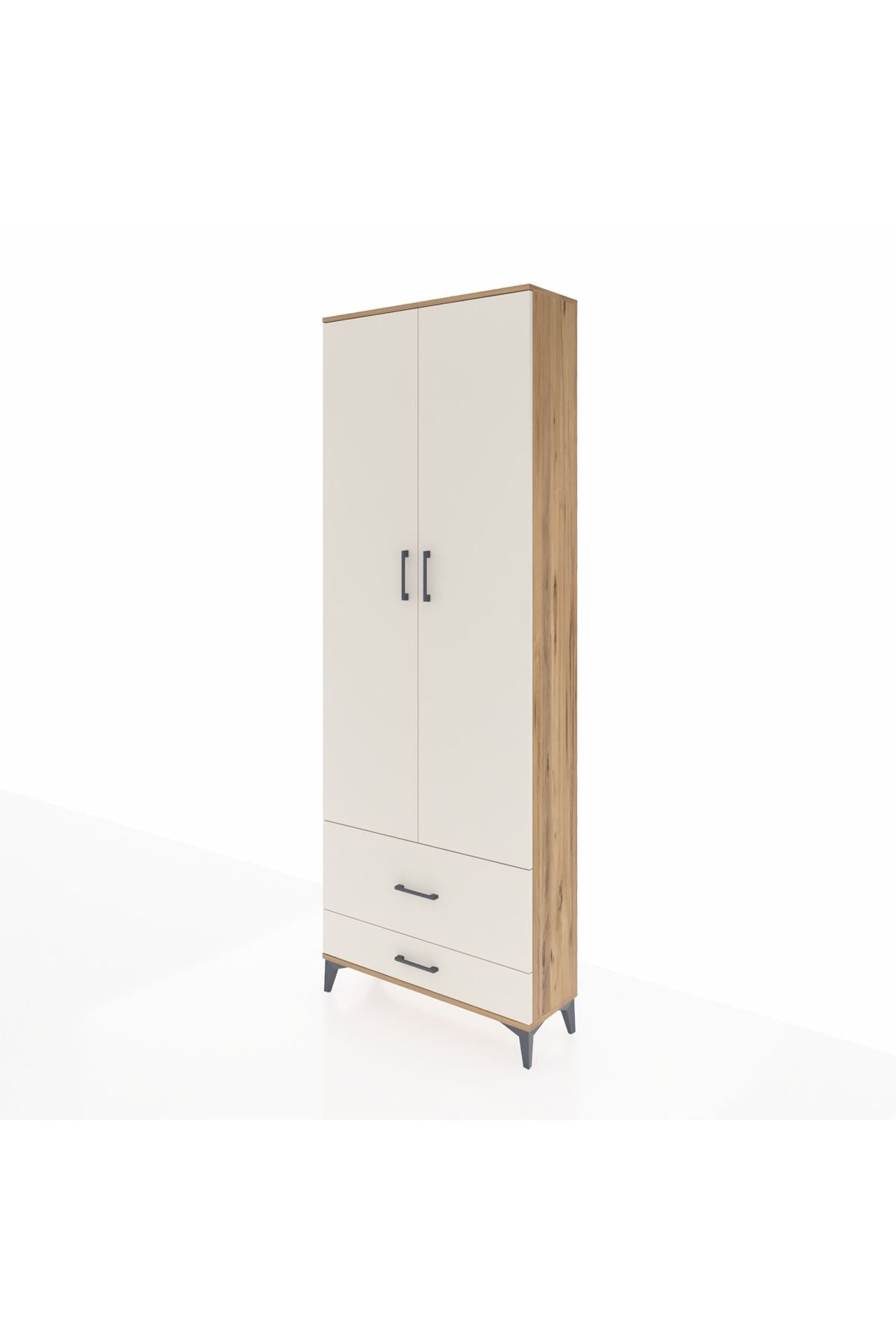 Arges Dolap 4 Raflı 2 Çekmeceli 2 Kapaklı 88x30x243 Çam-Aytaşı