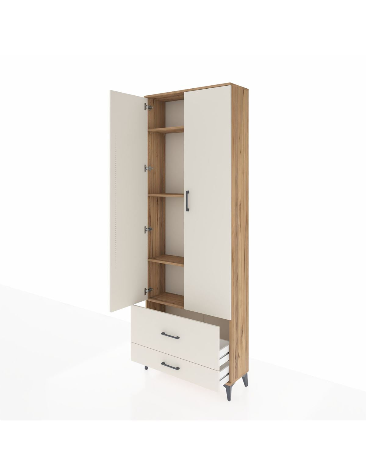 Arges Dolap 4 Raflı 2 Çekmeceli 2 Kapaklı 88x30x243 - S33M035V7A