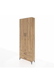 Arges Dolap 4 Raflı 2 Çekmeceli 2 Kapaklı 88x30x243 Çam-Çam