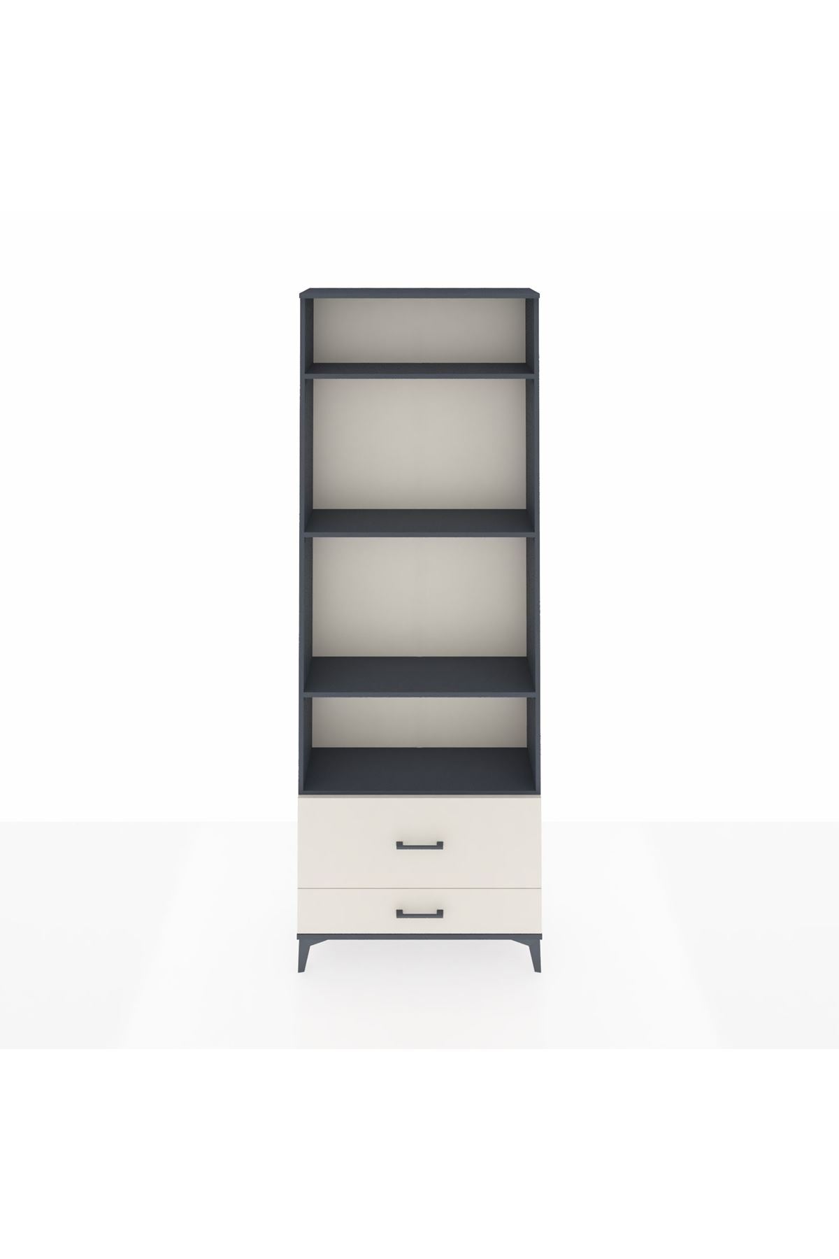 Arges Dolap 4 Raflı 2 Çekmeceli 88x30x243 Antrasit-Aytaşı