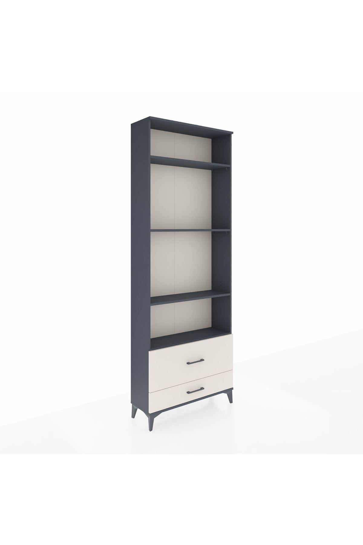 Arges Dolap 4 Raflı 2 Çekmeceli 88x30x243 Antrasit-Aytaşı