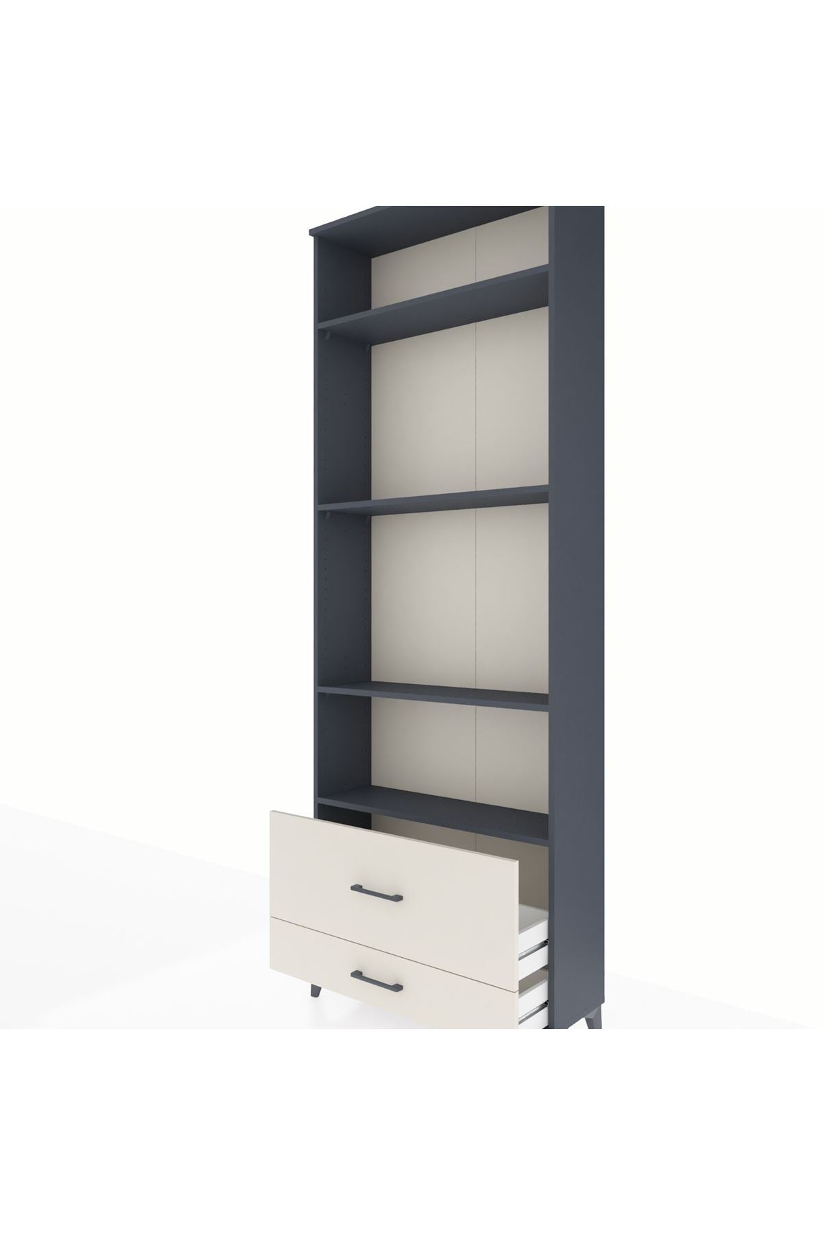 Arges Dolap 4 Raflı 2 Çekmeceli 88x30x243 Antrasit-Aytaşı