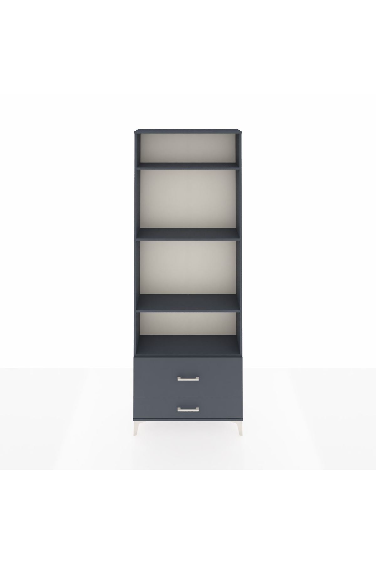 Arges Dolap 4 Raflı 2 Çekmeceli 88x30x243 Antrasit-Antrasit