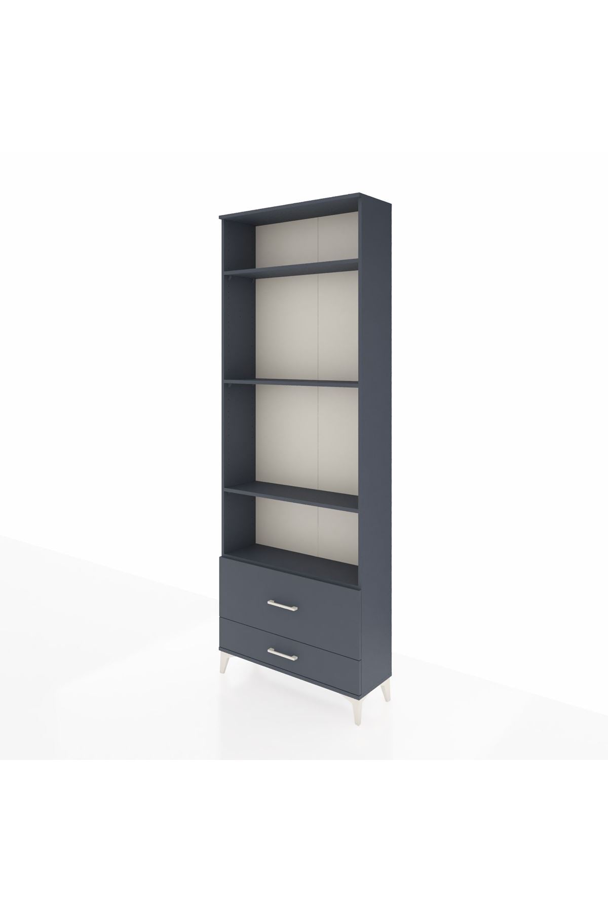 Arges Dolap 4 Raflı 2 Çekmeceli 88x30x243 Antrasit-Antrasit