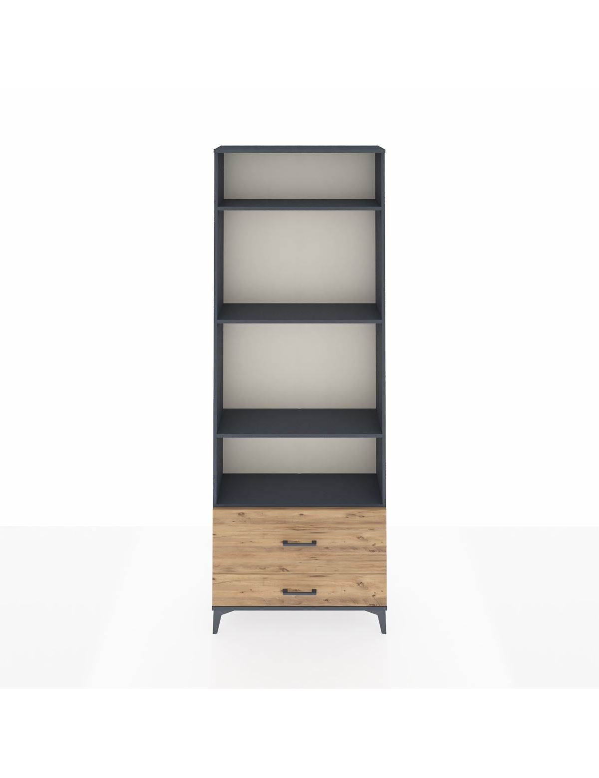 Arges Dolap 4 Raflı 2 Çekmeceli 88x30x243 Antrasit-Çam