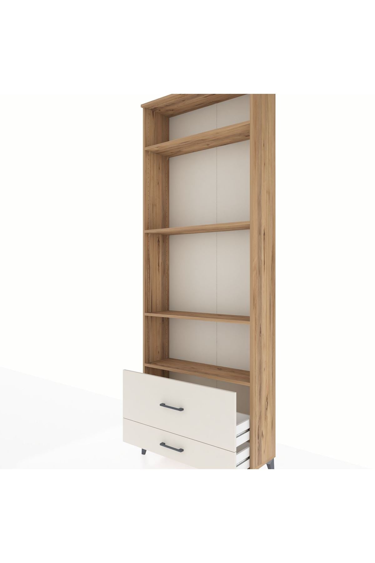 Arges Dolap 4 Raflı 2 Çekmeceli 88x30x243 Çam-Aytaşı