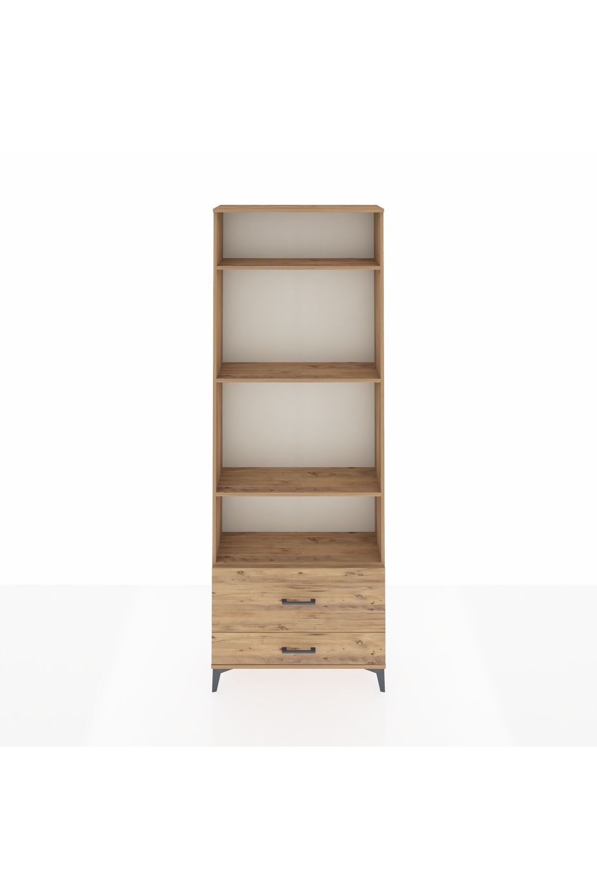 Arges Dolap 4 Raflı 2 Çekmeceli 88x30x243 Çam-Çam