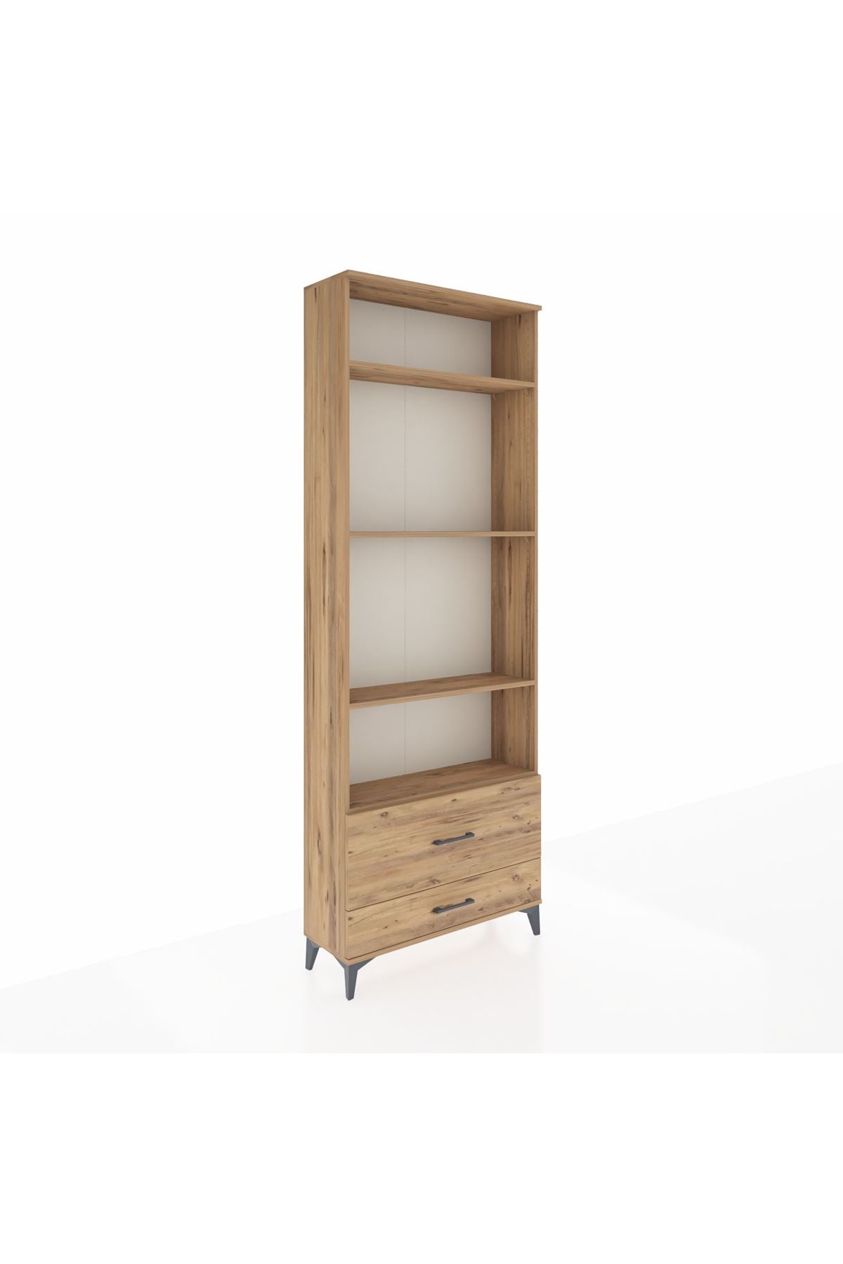 Arges Dolap 4 Raflı 2 Çekmeceli 88x30x243 Çam-Çam