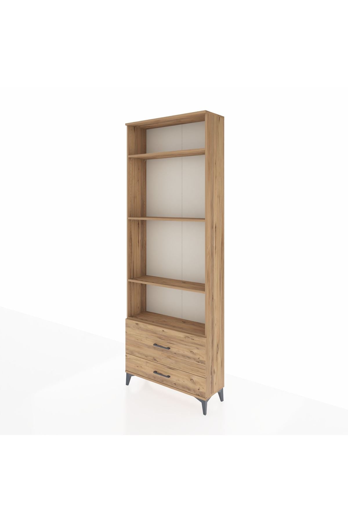 Arges Dolap 4 Raflı 2 Çekmeceli 88x30x243 Çam-Çam