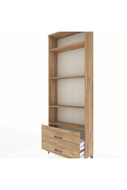 Arges Dolap 4 Raflı 2 Çekmeceli 88x30x243 Çam-Çam