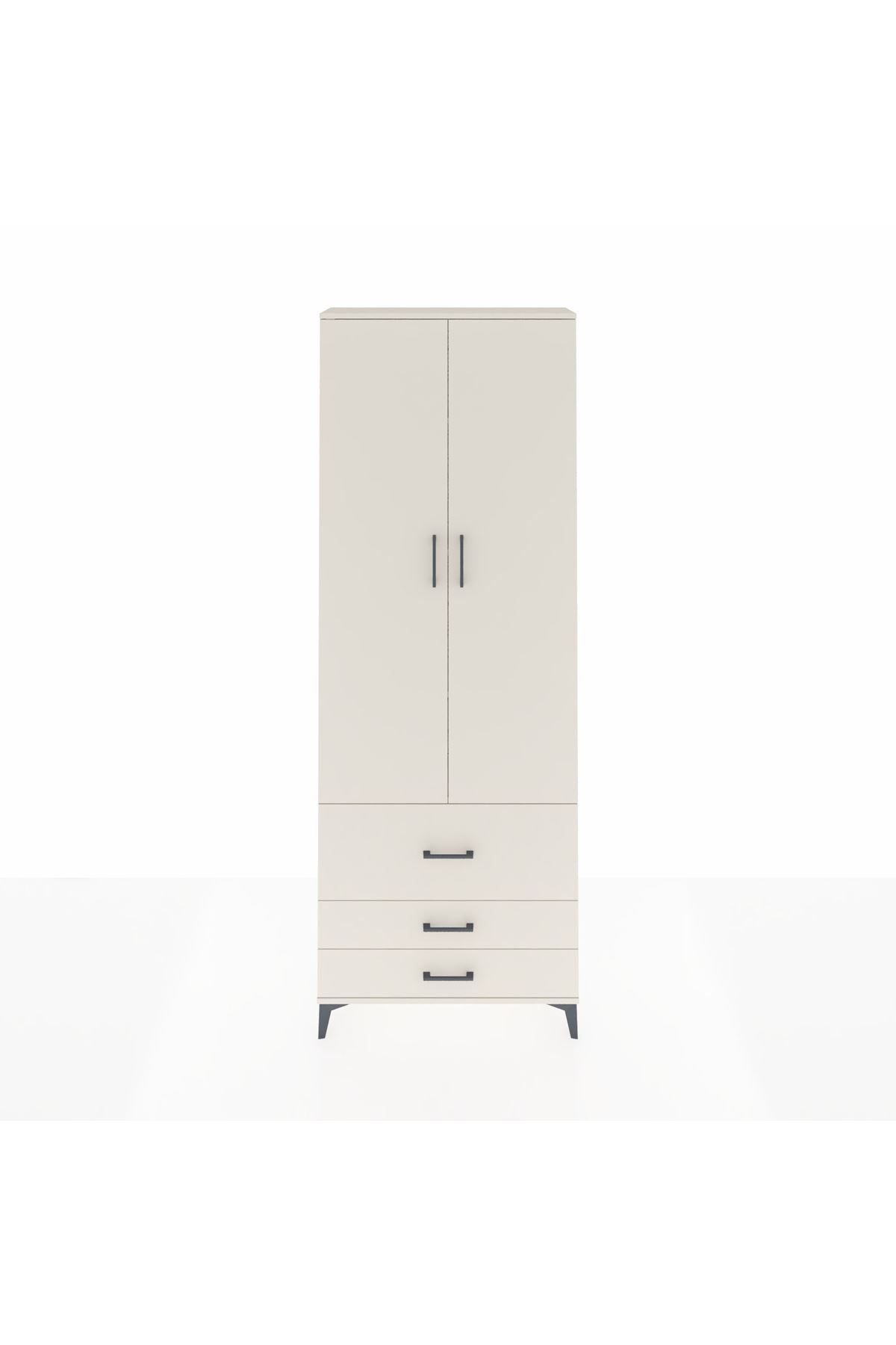 Arges Dolap 4 Raflı 3 Çekmeceli 2 Kapaklı 88x30x243 Aytaşı-Aytaşı