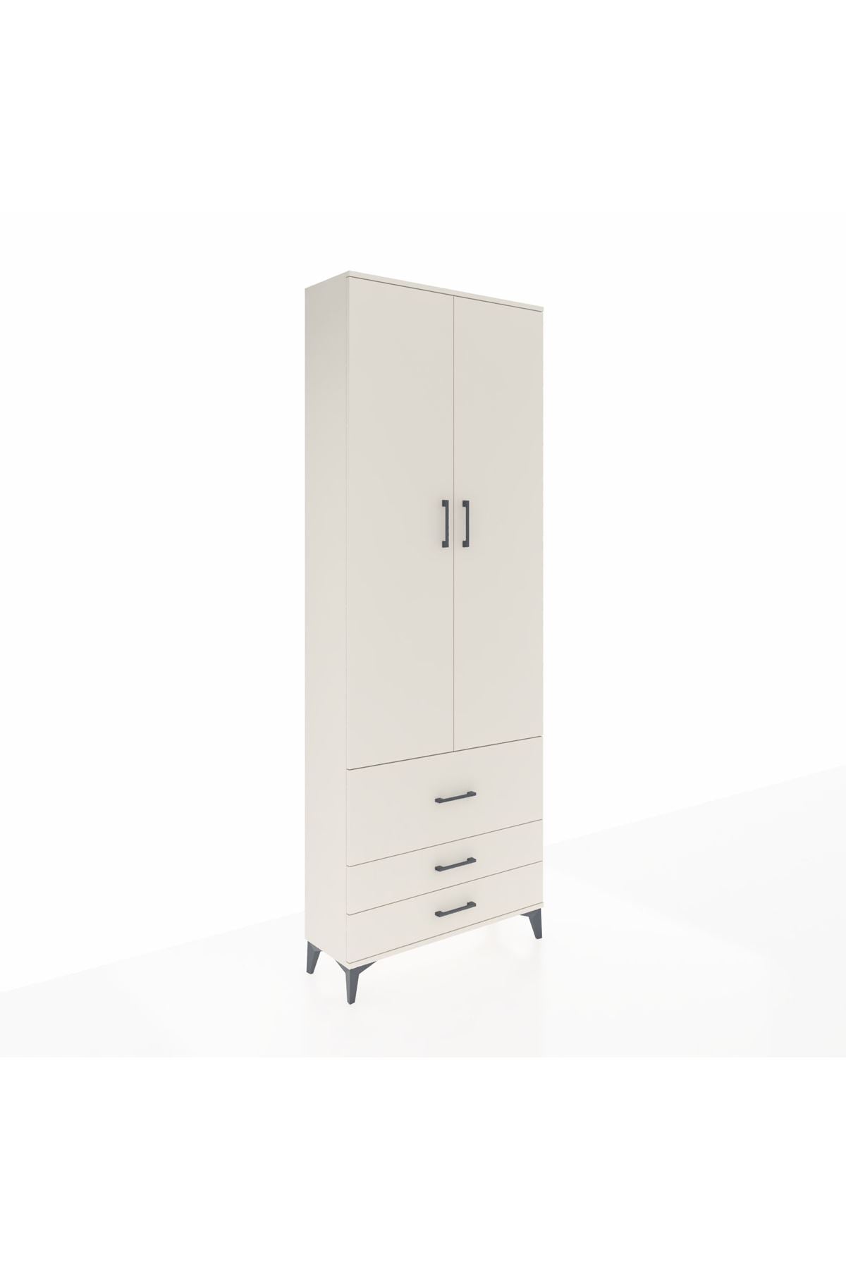 Arges Dolap 4 Raflı 3 Çekmeceli 2 Kapaklı 88x30x243 Aytaşı-Aytaşı