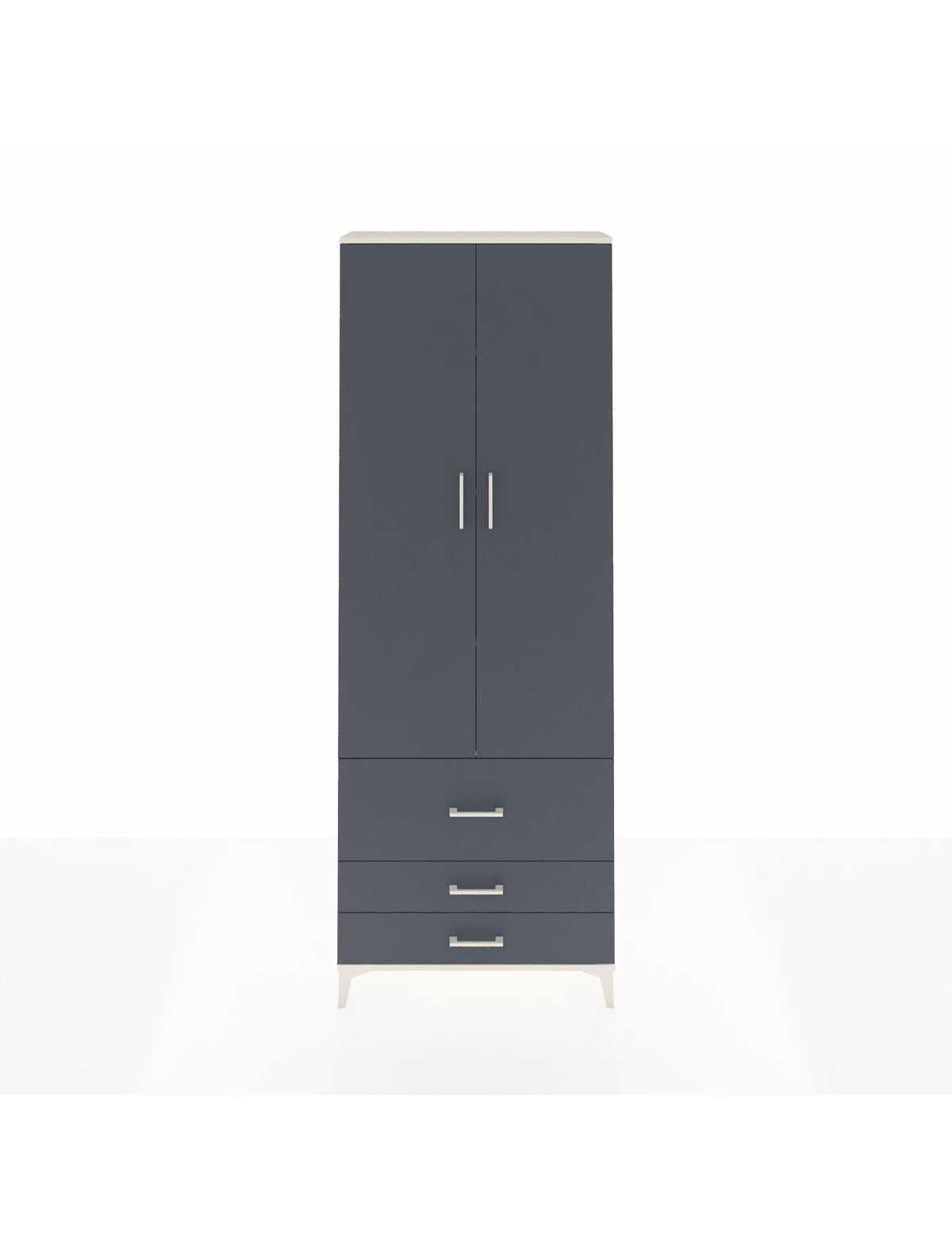 Arges Dolap 4 Raflı 3 Çekmeceli 2 Kapaklı 88x30x243 Aytaşı-Antrasit