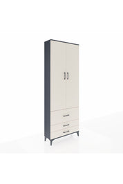 Arges Dolap 4 Raflı 3 Çekmeceli 2 Kapaklı 88x30x243 Antrasit-Aytaşı