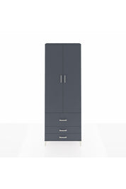 Arges Dolap 4 Raflı 3 Çekmeceli 2 Kapaklı 88x30x243 Antrasit-Antrasit