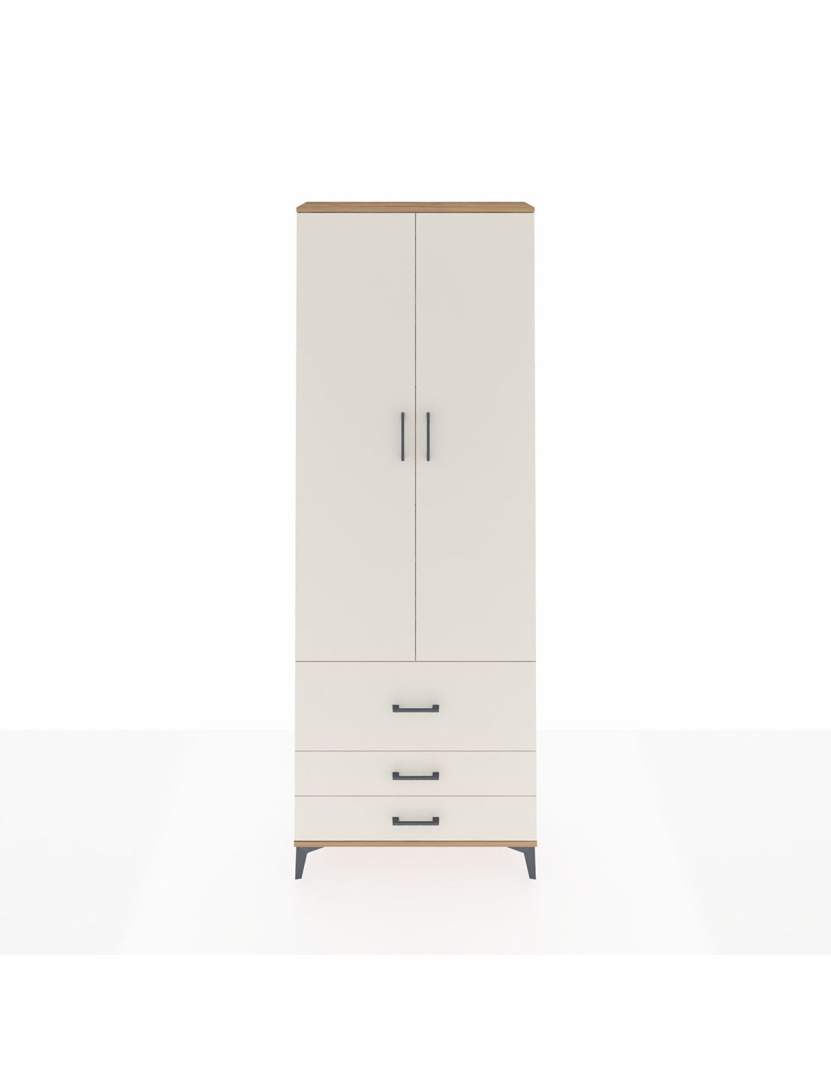 Arges Dolap 4 Raflı 3 Çekmeceli 2 Kapaklı 88x30x243 Çam-Aytaşı