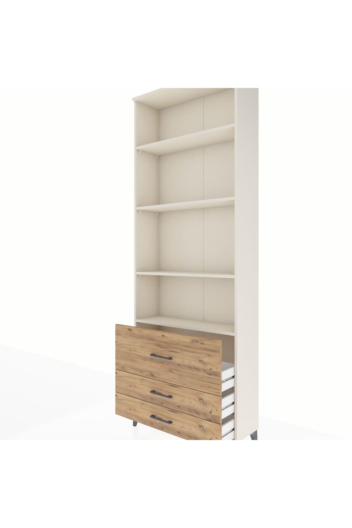 Arges Dolap 4 Raflı 3 Çekmeceli 88x30x243 Aytaşı-Çam