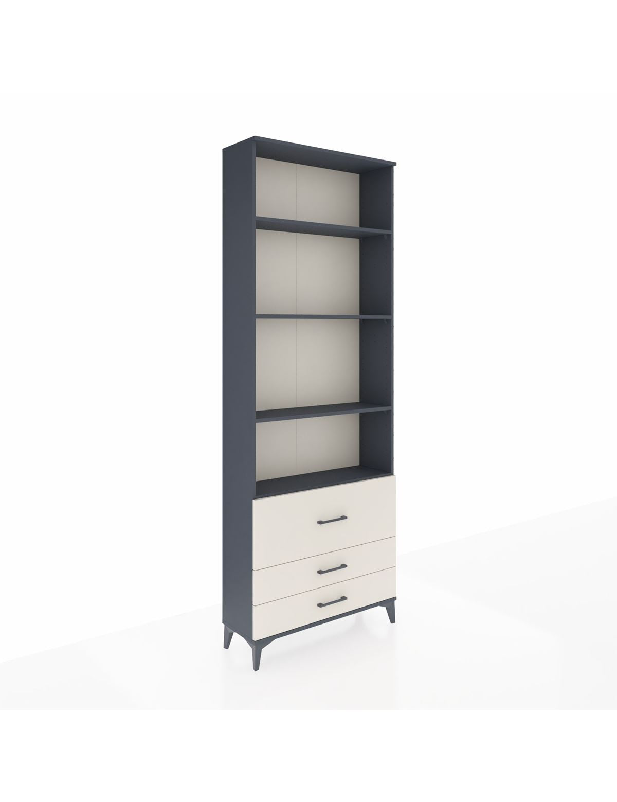 Arges Dolap 4 Raflı 3 Çekmeceli 88x30x243 Antrasit-Aytaşı