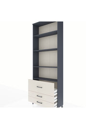 Arges Dolap 4 Raflı 3 Çekmeceli 88x30x243 Antrasit-Aytaşı