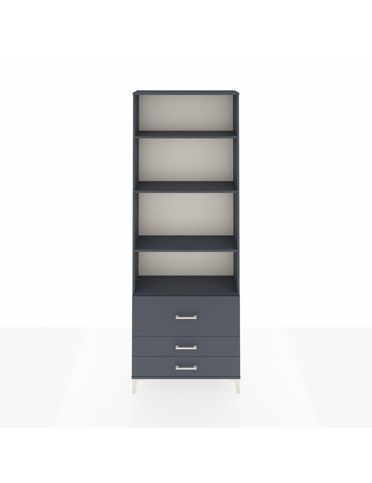 Arges Dolap 4 Raflı 3 Çekmeceli 88x30x243 Antrasit-Antrasit