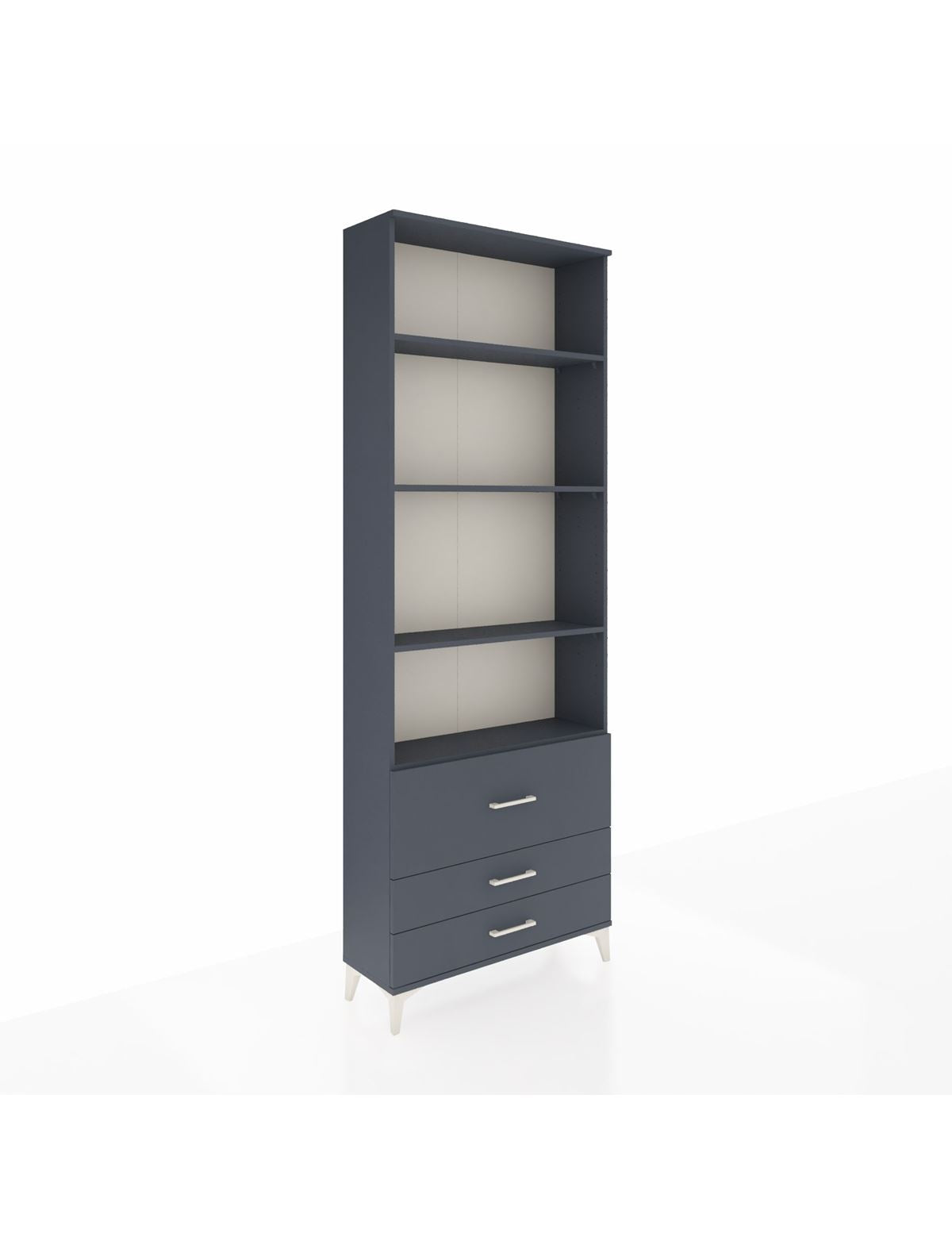 Arges Dolap 4 Raflı 3 Çekmeceli 88x30x243 Antrasit-Antrasit