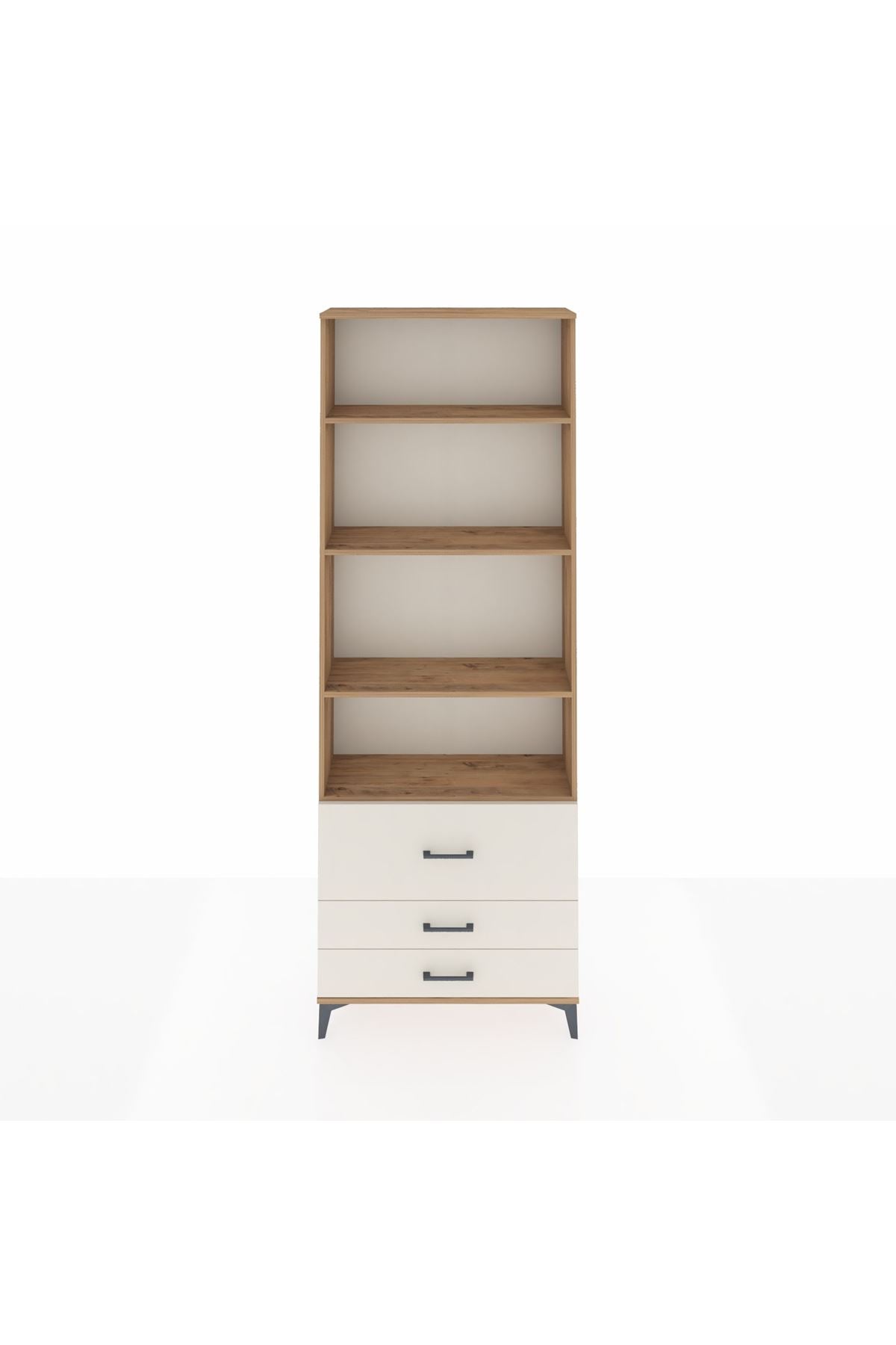 Arges Dolap 4 Raflı 3 Çekmeceli 88x30x243 Çam-Aytaşı