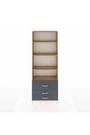 Arges Dolap 4 Raflı 3 Çekmeceli 88x30x243 Çam-Antrasit