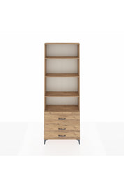 Arges Dolap 4 Raflı 3 Çekmeceli 88x30x243 Çam-Çam