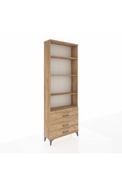 Arges Dolap 4 Raflı 3 Çekmeceli 88x30x243 Çam-Çam