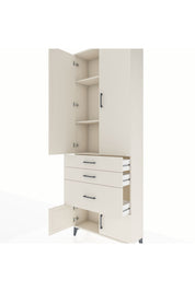 Arges Dolap 3 Raflı 3 Çekmeceli 4 Kapaklı 88x30x243 Aytaşı-Aytaşı