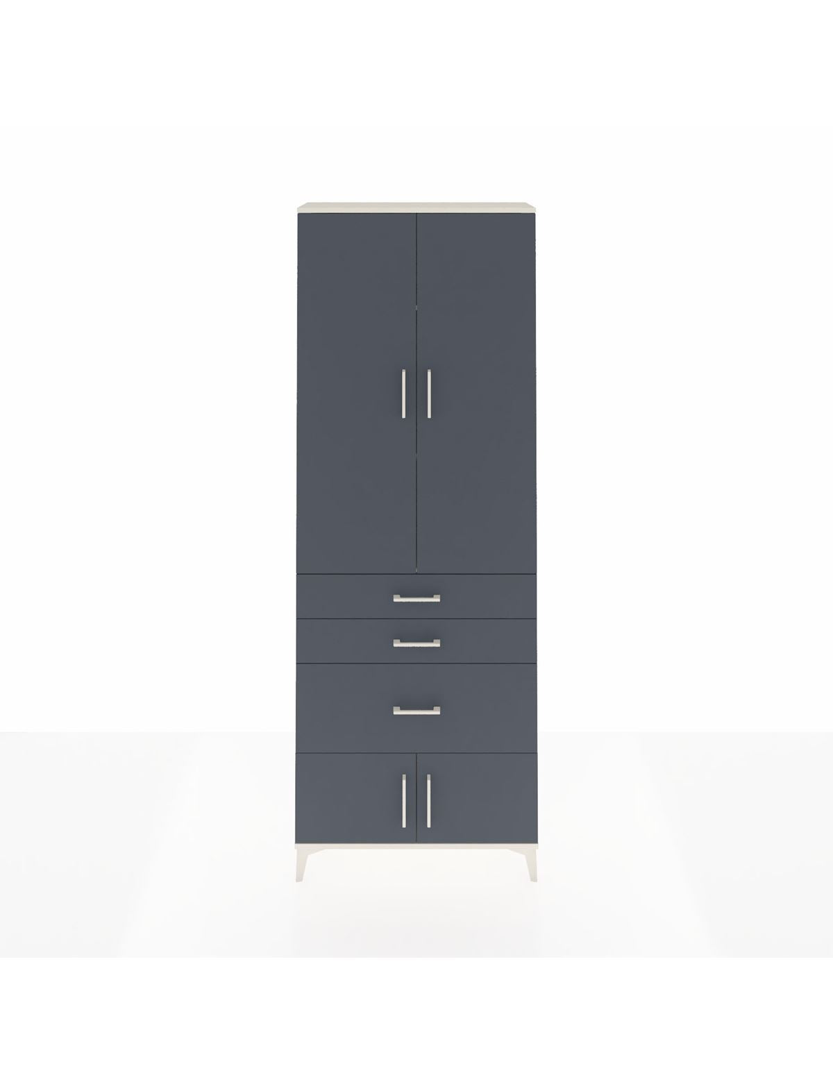 Arges Dolap 3 Raflı 3 Çekmeceli 4 Kapaklı 88x30x243 Aytaşı-Antrasit