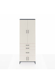 Arges Dolap 3 Raflı 3 Çekmeceli 4 Kapaklı 88x30x243 Antrasit-Aytaşı