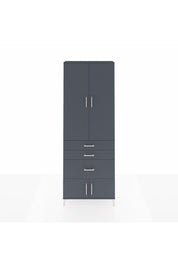 Arges Dolap 3 Raflı 3 Çekmeceli 4 Kapaklı 88x30x243 Antrasit-Antrasit