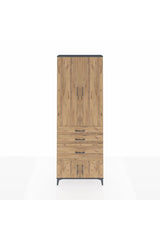 Arges Dolap 3 Raflı 3 Çekmeceli 4 Kapaklı 88x30x243