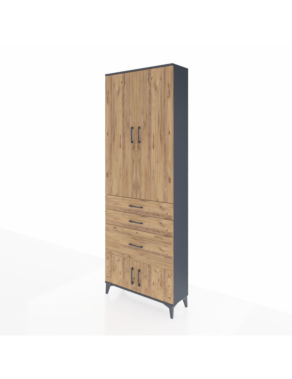 Arges Dolap 3 Raflı 3 Çekmeceli 4 Kapaklı 88x30x243 - S33M039V6A
