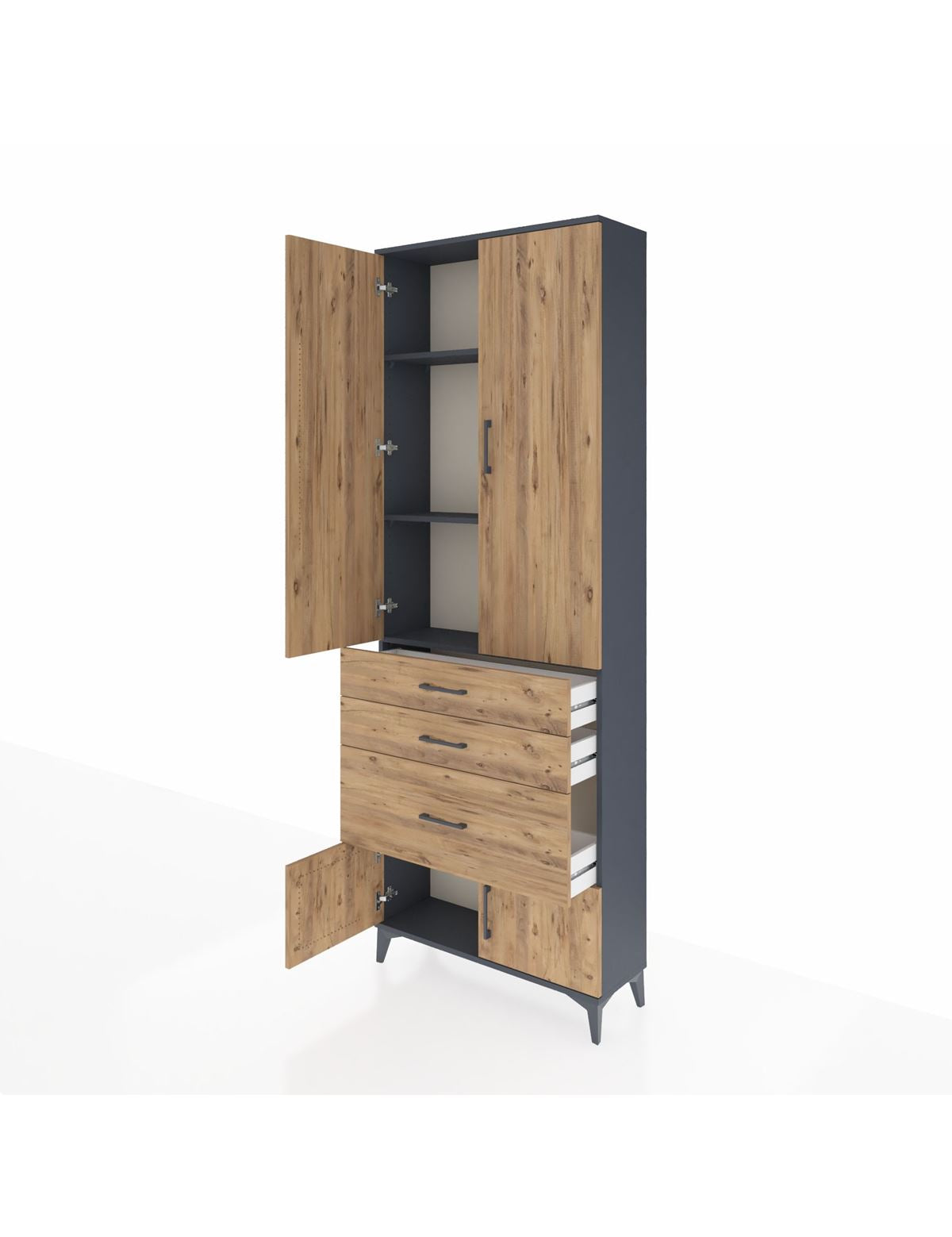 Arges Dolap 3 Raflı 3 Çekmeceli 4 Kapaklı 88x30x243 - S33M039V6A