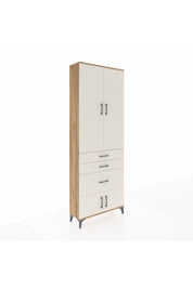 Arges Dolap 3 Raflı 3 Çekmeceli 4 Kapaklı 88x30x243 Çam-Aytaşı