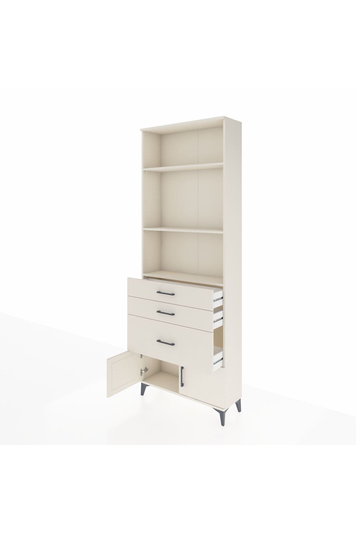 Arges Dolap 3 Raflı 3 Çekmeceli 2 Kapaklı 88x30x243 Aytaşı-Aytaşı