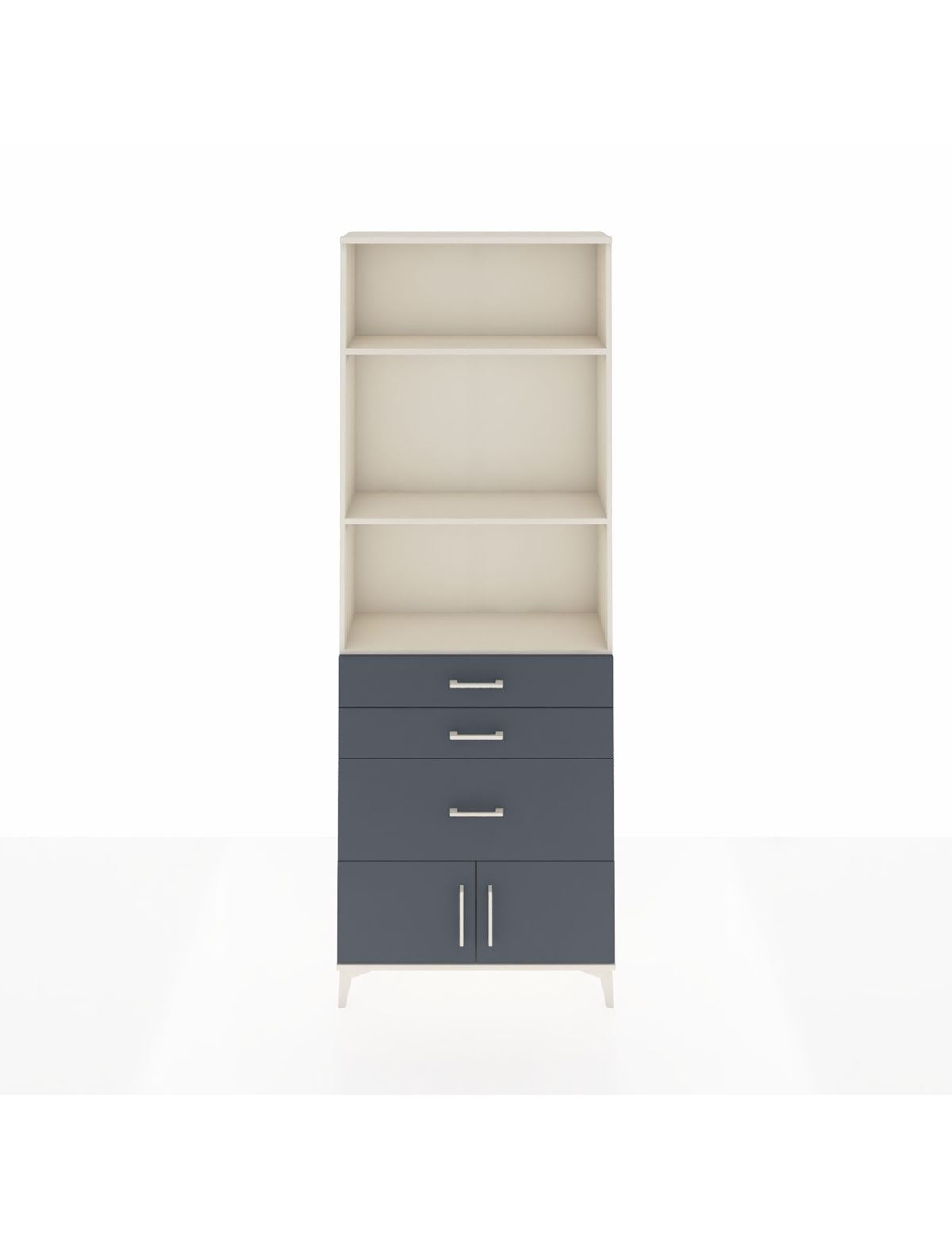 Arges Dolap 3 Raflı 3 Çekmeceli 2 Kapaklı 88x30x243 Aytaşı-Antrasit