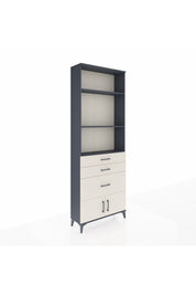 Arges Dolap 3 Raflı 3 Çekmeceli 2 Kapaklı 88x30x243 Antrasit-Aytaşı