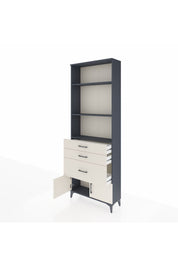 Arges Dolap 3 Raflı 3 Çekmeceli 2 Kapaklı 88x30x243 Antrasit-Aytaşı