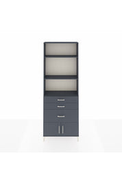 Arges Dolap 3 Raflı 3 Çekmeceli 2 Kapaklı 88x30x243 Antrasit-Antrasit