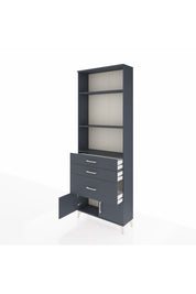 Arges Dolap 3 Raflı 3 Çekmeceli 2 Kapaklı 88x30x243 Antrasit-Antrasit