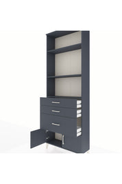 Arges Dolap 3 Raflı 3 Çekmeceli 2 Kapaklı 88x30x243 Antrasit-Antrasit