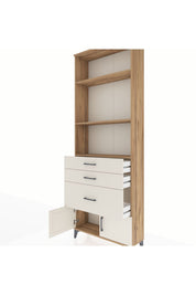 Arges Dolap 3 Raflı 3 Çekmeceli 2 Kapaklı 88x30x243 Çam-Aytaşı