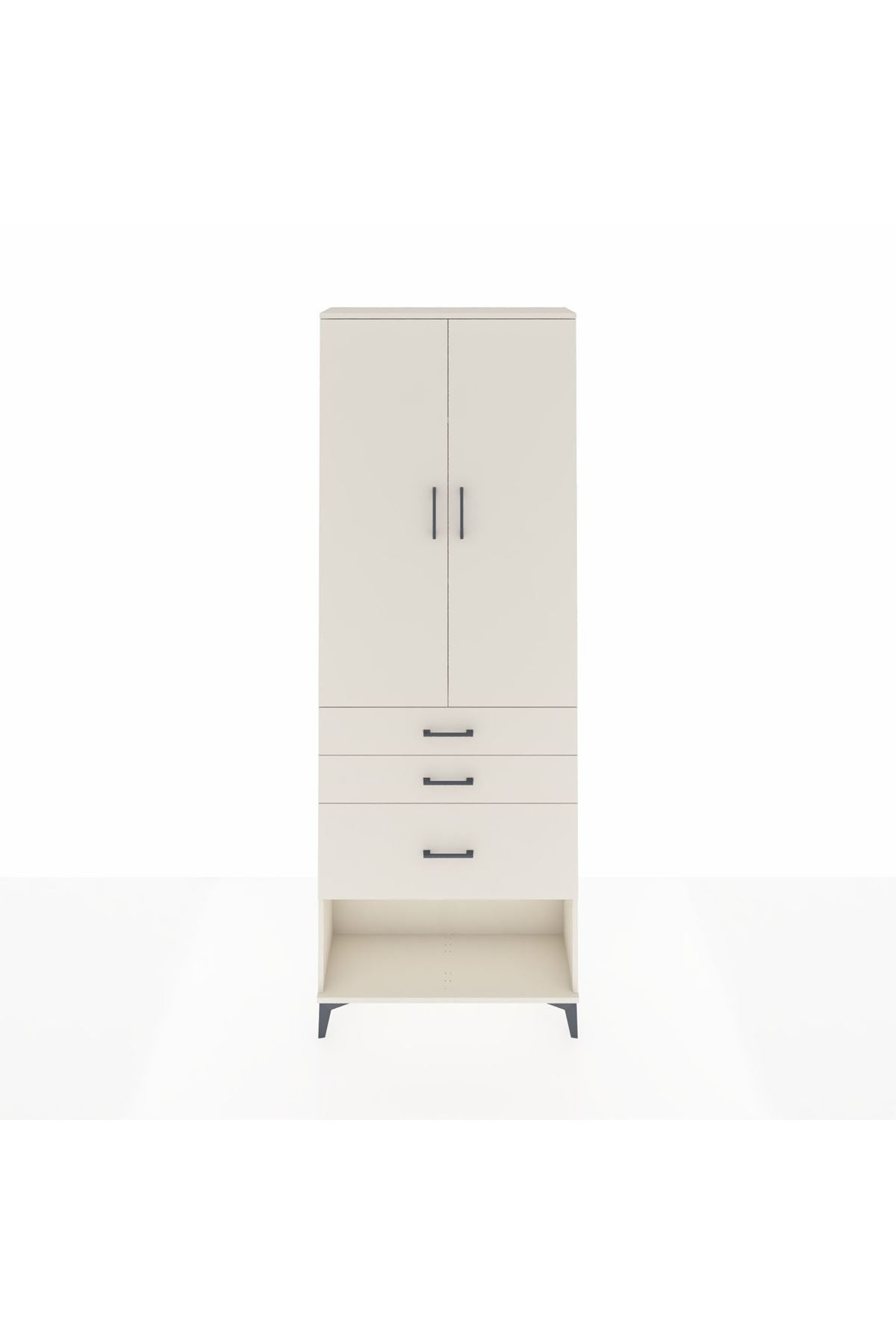 Arges Dolap 3 Raflı 3 Çekmeceli 2 Kapaklı 88x30x243 Aytaşı-Aytaşı