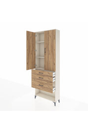 Arges Dolap 3 Raflı 3 Çekmeceli 2 Kapaklı 88x30x243 Aytaşı-Çam
