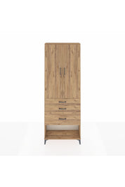 Arges Dolap 3 Raflı 3 Çekmeceli 2 Kapaklı 88x30x243 Çam-Çam