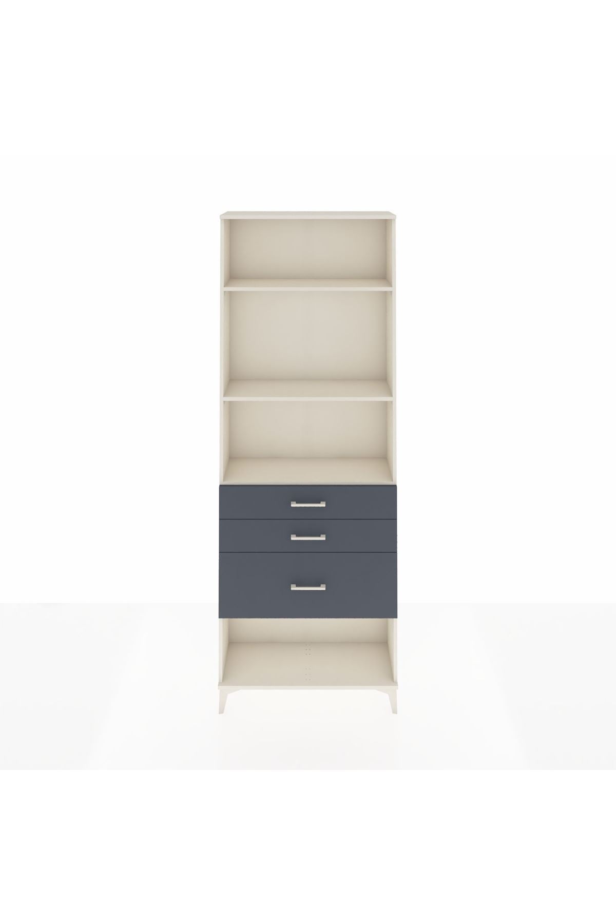 Arges Dolap 3 Raflı 3 Çekmeceli 88x30x243 Aytaşı-Antrasit