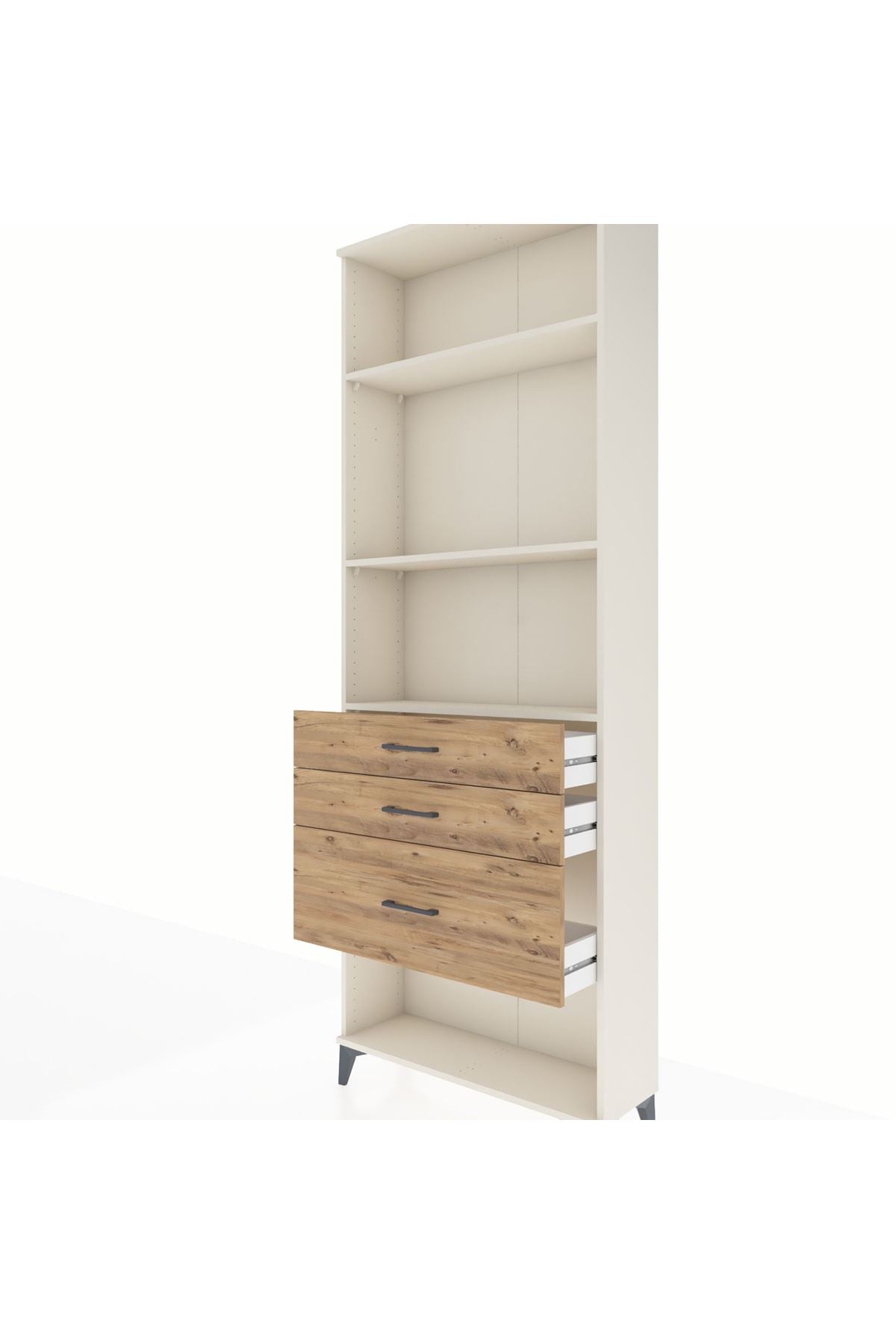 Arges Dolap 3 Raflı 3 Çekmeceli 88x30x243 Aytaşı-Çam